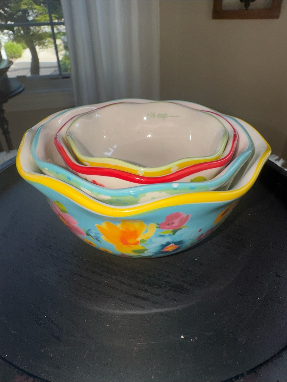 Pioneer Woman Floral Ceramic Nesting Measuring Cups